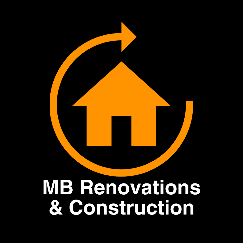 MB Renovations & Construction logo - a house surrounded by a refresh symbol.